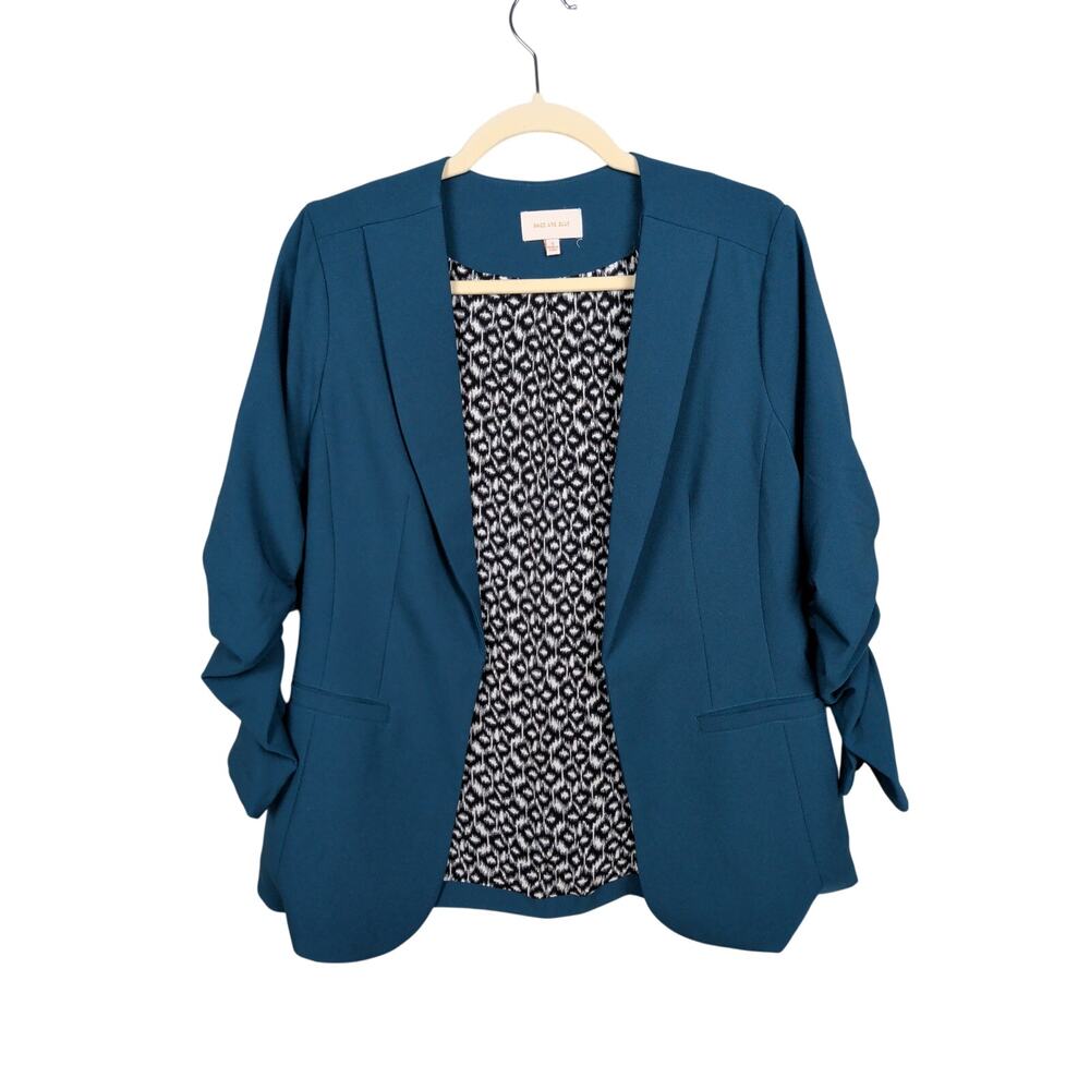SKIES ARE BLUE Stitch Fix Raja Collarless Blazer Teal Blue Women's Small